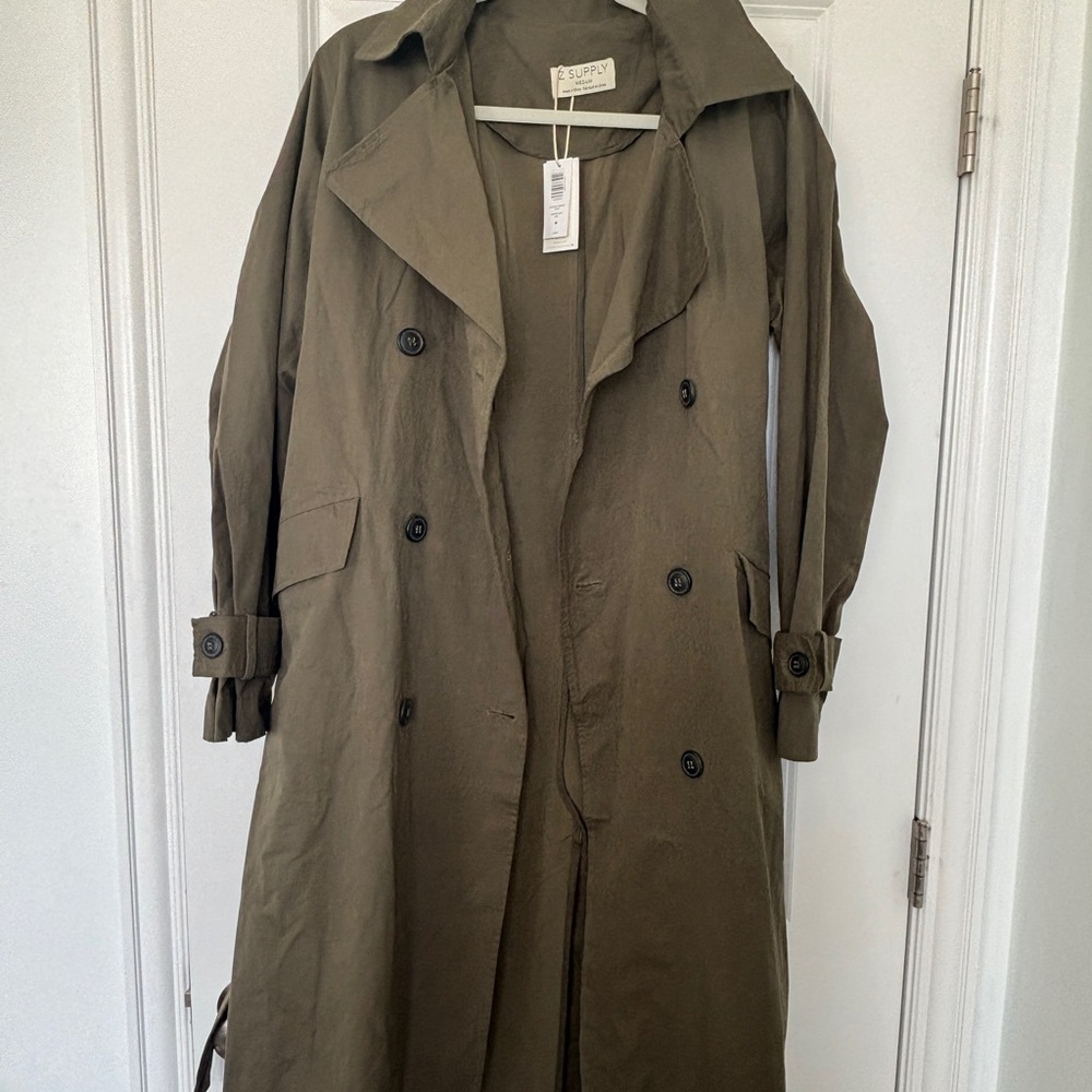 NWT Z Supply Olive Green Trench Coat